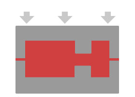 ハンマーで圧力を変形させる